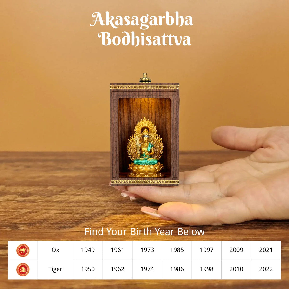 「2026 Horse Year: Find Your Eternal Guardian 」 Handcrafted Solid Walnut LED Buddha Shrine | Personal Zodiac Protector Set