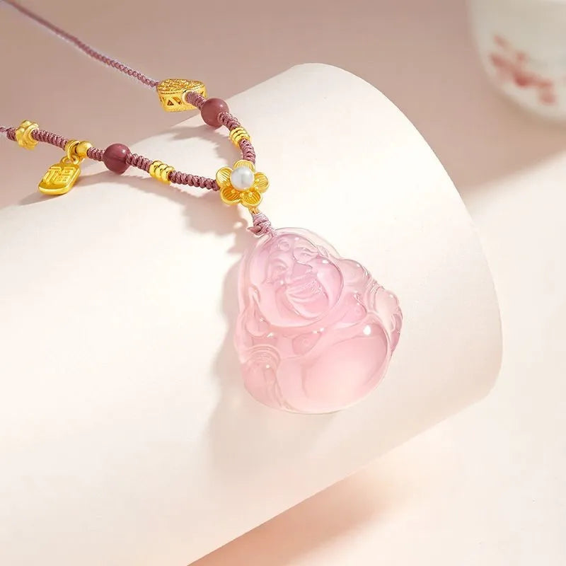 Buddha Maitreya Chalcedony Necklace - For Inclusiveness and Acceptance