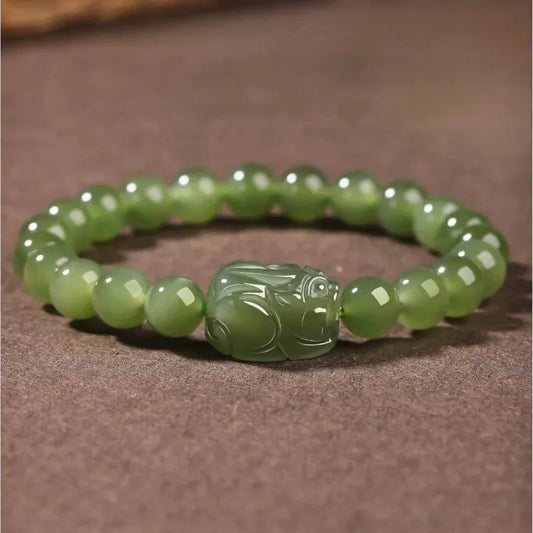 Buddha Stone Green Jade Pixiu Wealth Bracelet