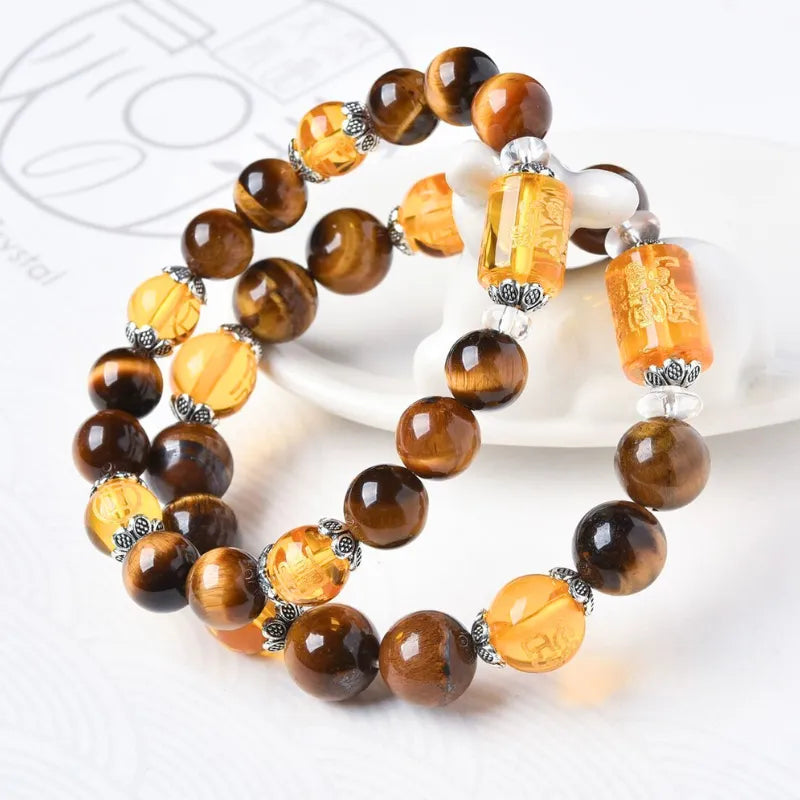 God of Wealth Tiger's Eye Bracelet - For Wealth & Prosperity
