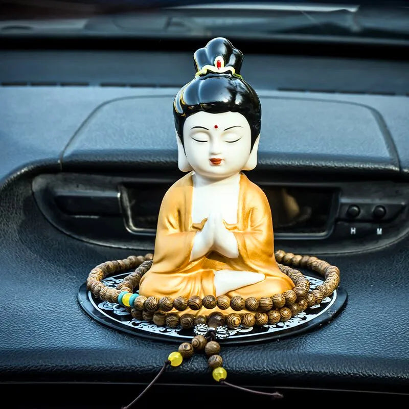 Golden Robe Tathagata/Avalokitesvara Car Amulet - Safe Entry and Exit