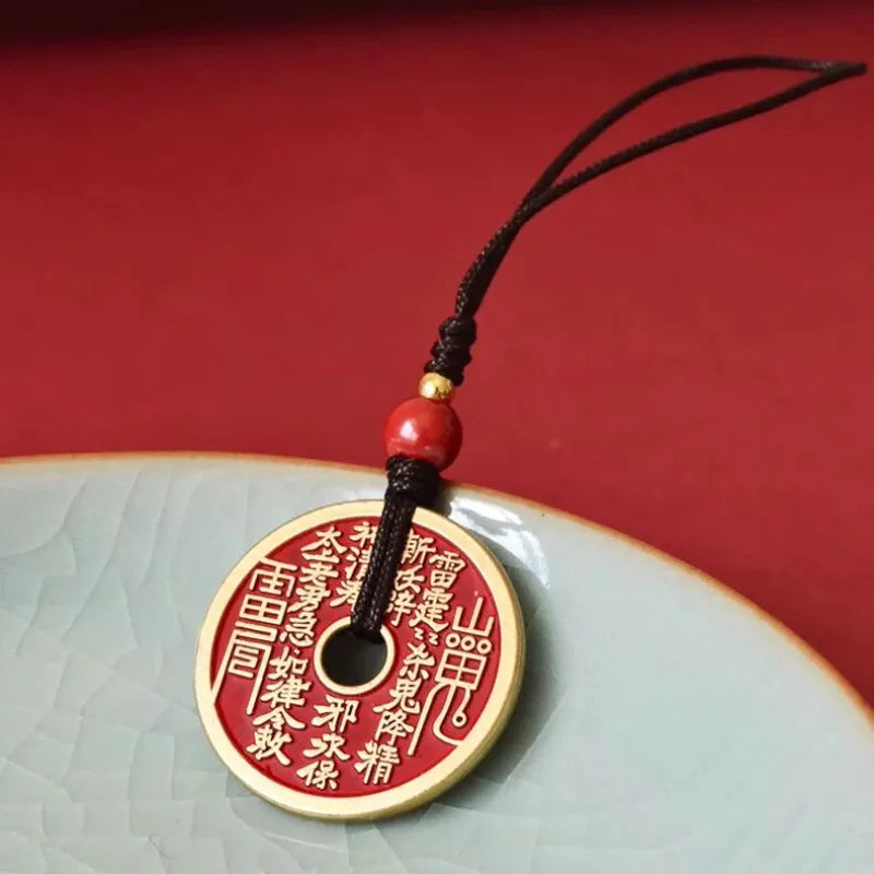Mountain Ghost Coin Pendant Mobile Phone Lanyard - Wealth & Protection