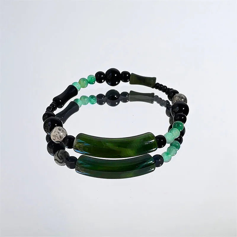 Natural Crescent Moon Couple's Blessing & Protection Bracelet