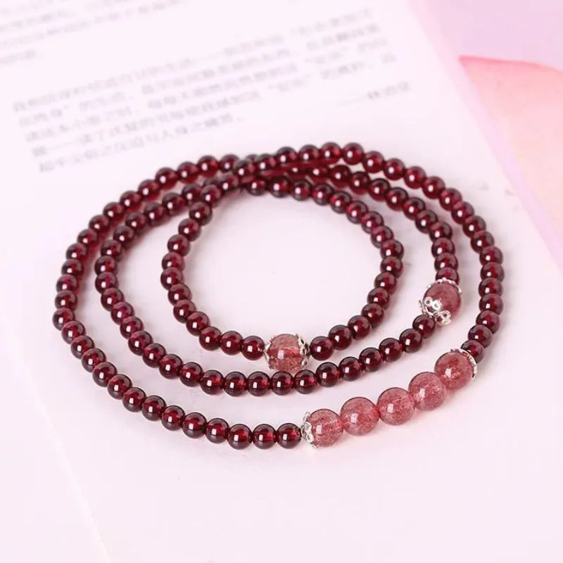 Natural Garnet Bracelet - Aspiration for Love & Happiness