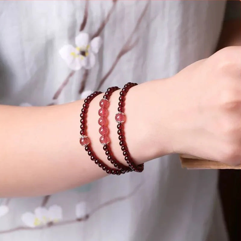 Natural Garnet Bracelet - Aspiration for Love & Happiness