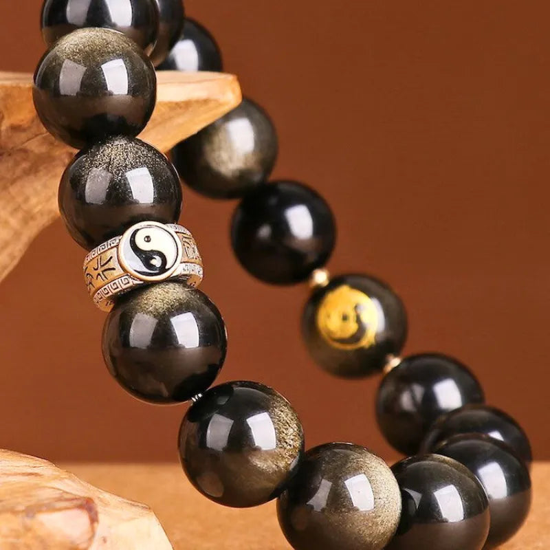 Taoist Black Obsidian Protection & Fortune Bead Bracelet