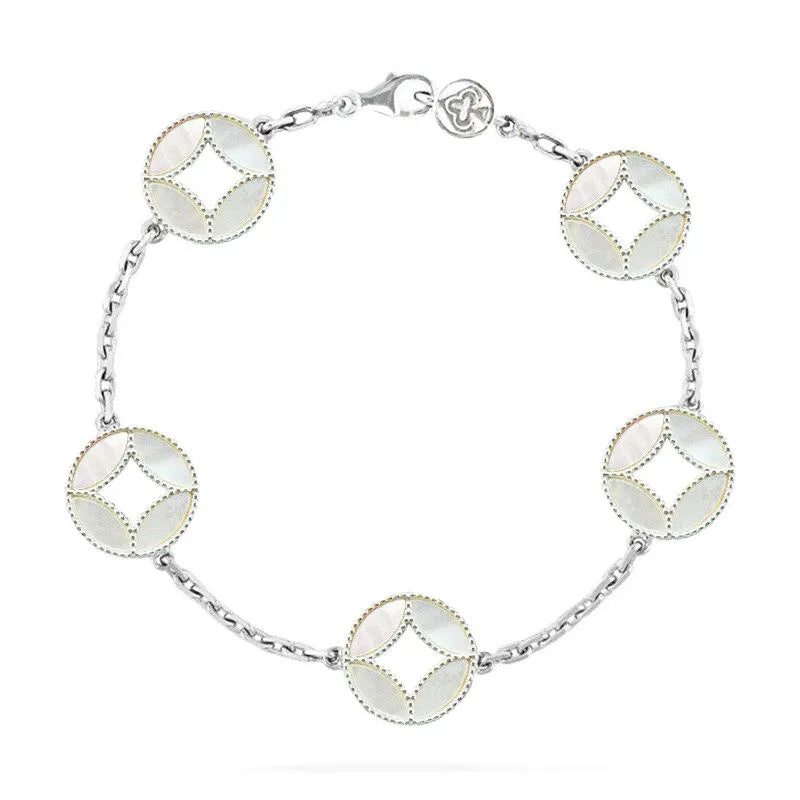 Taoist Five Emperor Coins & Mother-of-Pearl Bead Bracelet - Versatile, Pure, and Perfect for Couples