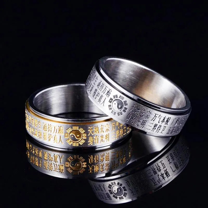 Taoist Golden Light Mantra Rotating Ring