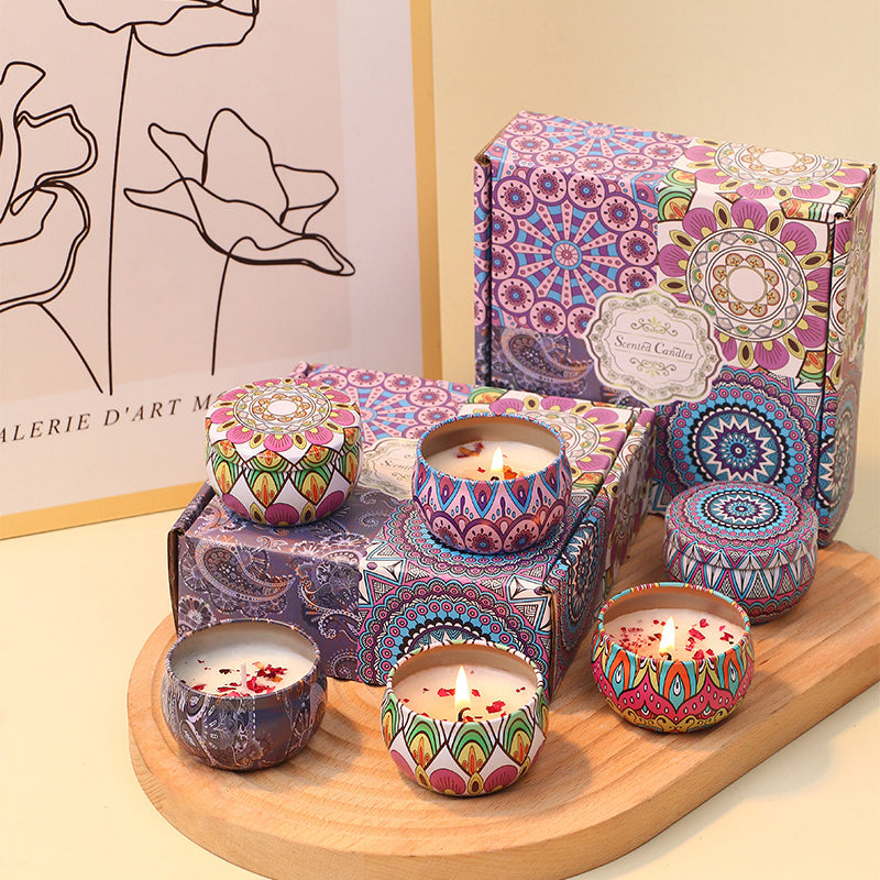 4 Pack Bohemian Scented Candle Gift Set