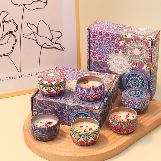 4 Pack Bohemian Scented Candle Gift Set