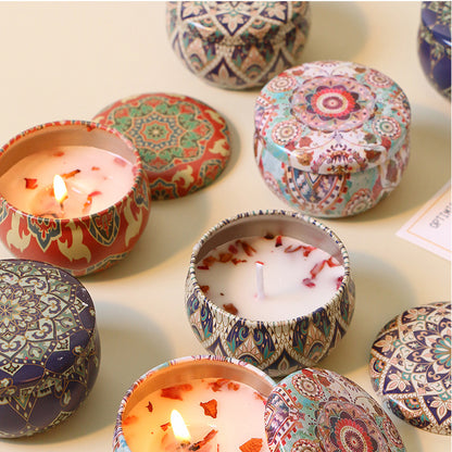 4 Pack Bohemian Scented Candle Gift Set Natural Soy Wax Aromatherapy Candle for Home Decor and Holiday Gifts