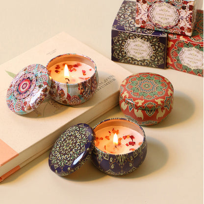 4 Pack Bohemian Scented Candle Gift Set Natural Soy Wax Aromatherapy Candle for Home Decor and Holiday Gifts