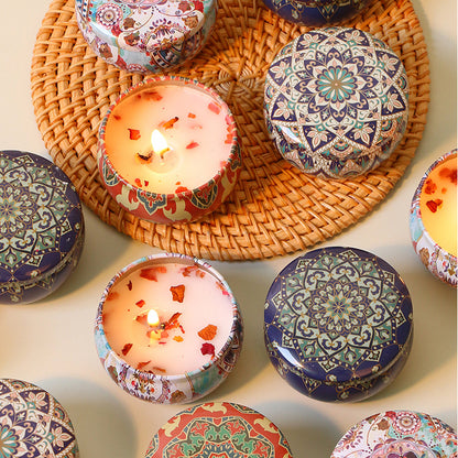 4 Pack Bohemian Scented Candle Gift Set Natural Soy Wax Aromatherapy Candle for Home Decor and Holiday Gifts