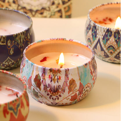 4 Pack Bohemian Scented Candle Gift Set Natural Soy Wax Aromatherapy Candle for Home Decor and Holiday Gifts