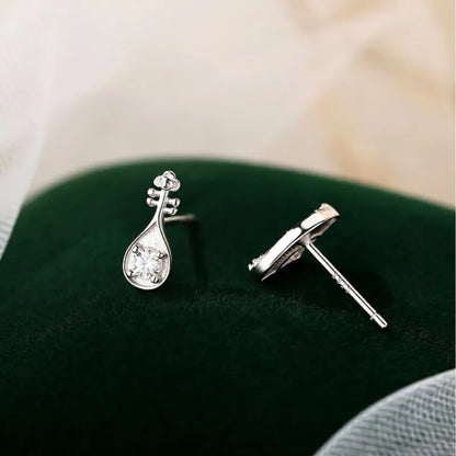 Chinese Style Asymmetrical Fan & Pipa Earrings