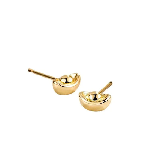 Chinese Traditional Mini Yuanbao Earrings
