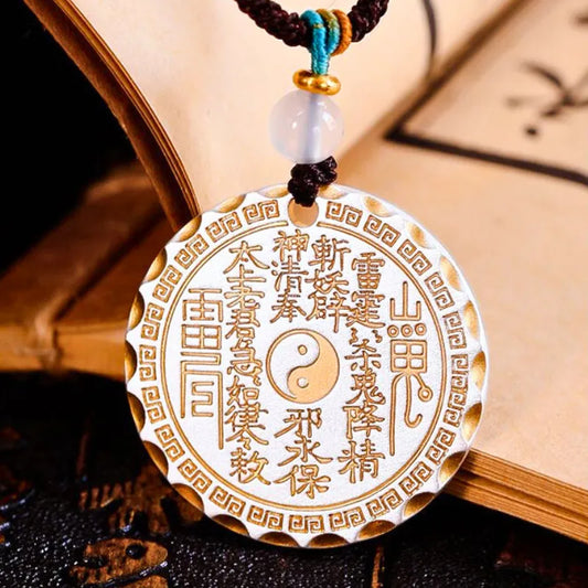 Mountain Ghost Coin Round Pendant - Symbol of Protection