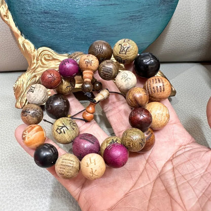 Taoist 64 Hexagrams Multi-Gem Sandalwood Bead Bracelet