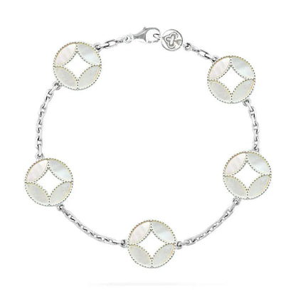 Taoist Five Emperor Coins & Mother-of-Pearl Bead Bracelet - Versatile, Pure, and Perfect for Couples