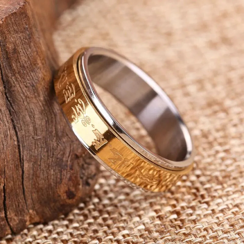 Yellow Wealth God Mantra Ring - Attracting Prosperity